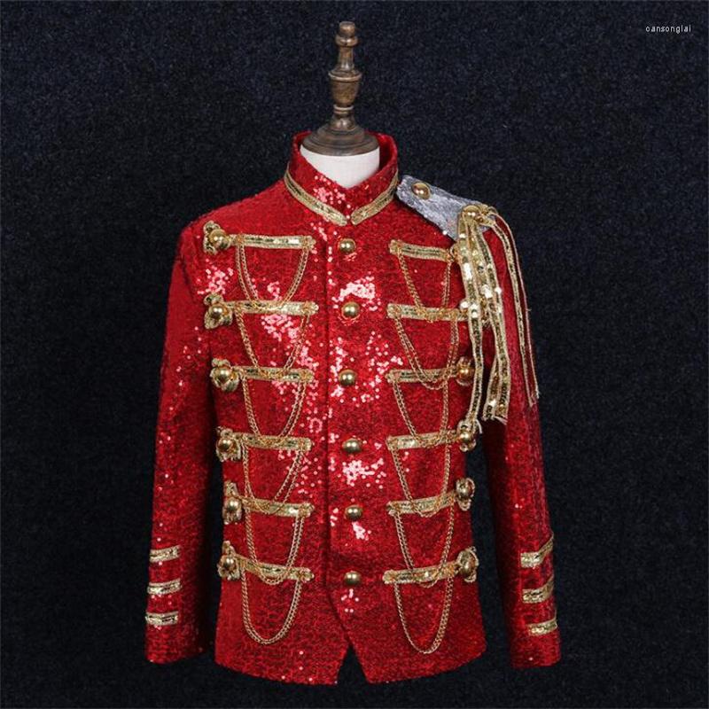 

Men' Suits Factory Direct Sales Sequins Blazer Men Designs Jacket Mens Stage Costumes Singers Clothes Star Style Dress Punk Rock, Black