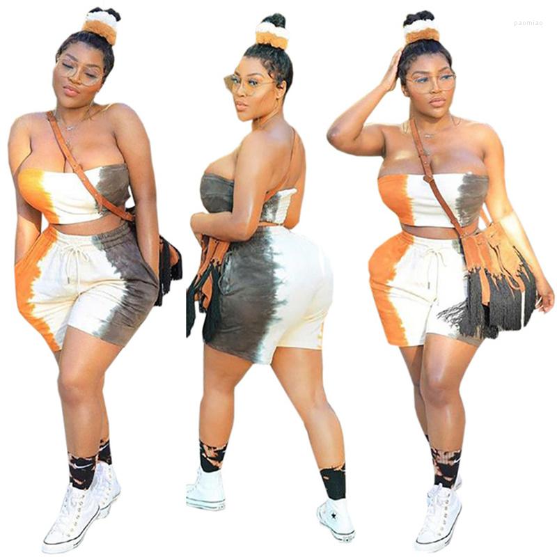 

Women' Tracksuits White Strapless Sleeveless Bro And Short Sexy Tight Club Party Lady Fashion High Street Outfits