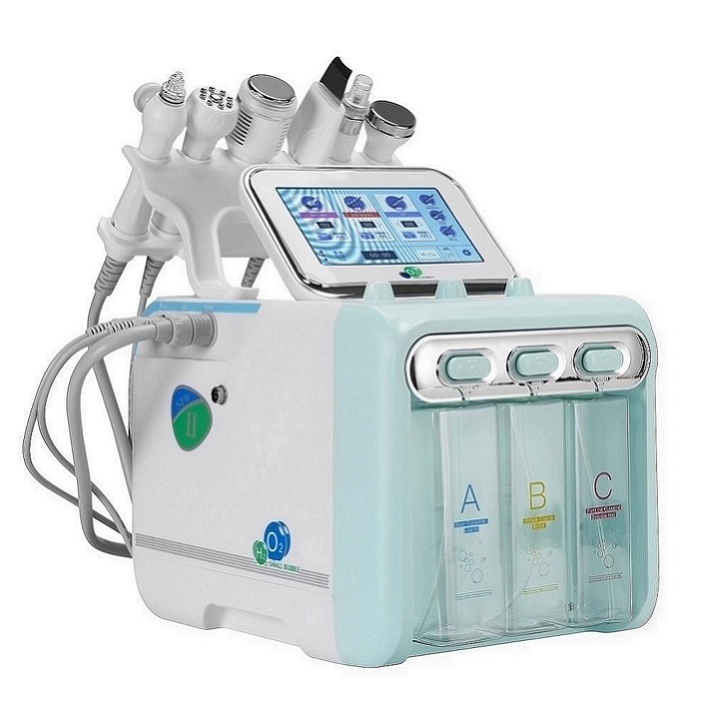 

Upgrade 6 in 1 Hydrogen Oxygen Small Bubble RF Beauty Instrument Face Lifting Dermabrasion Device Skin Scrubber Facial Spa