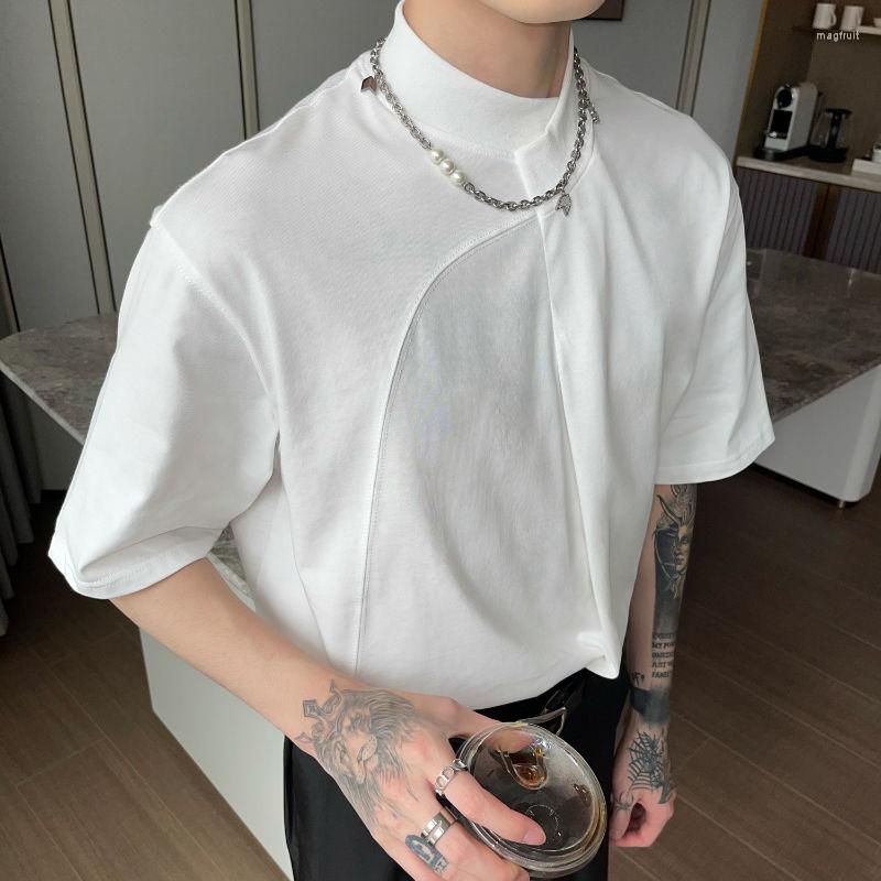 

Men's Hoodies Summer Irregular O Neck Black White Short Sleeve Men Sweatshirts Korean Fashion Harajuku Casual 2xl Oversized T Shirt