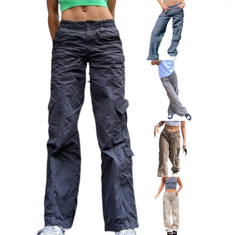 

Women' Jeans Streetwear Women Y2k Grunge Low Waist Cargo Denim Harajuku Baggy Pants, Beige