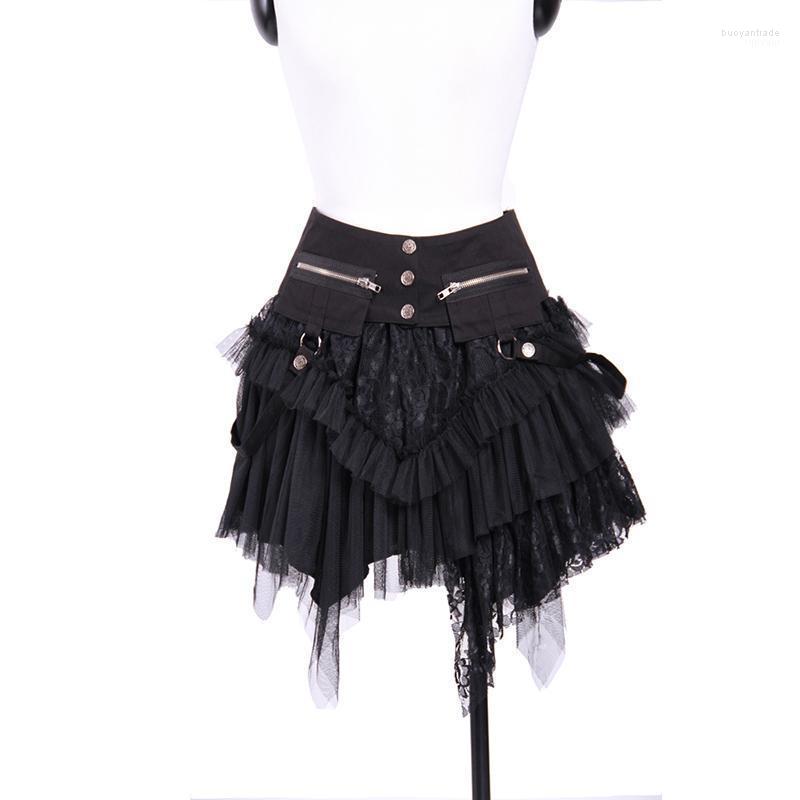 

Skirts RQ Series Women Lolita Style Gauze Lace Skirt Gothic Multi-layer Mini For Girls With Zipper Elastic Cord Ball Gown, White