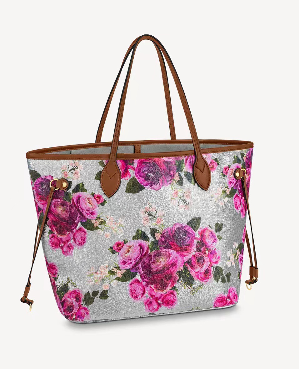 

Garden capsule Winter shoulder bag Shopping Genuine handbags purses lady totes Coin Purse 2pcs set wallet card M21352 Pouch all-over flower bags, Silver