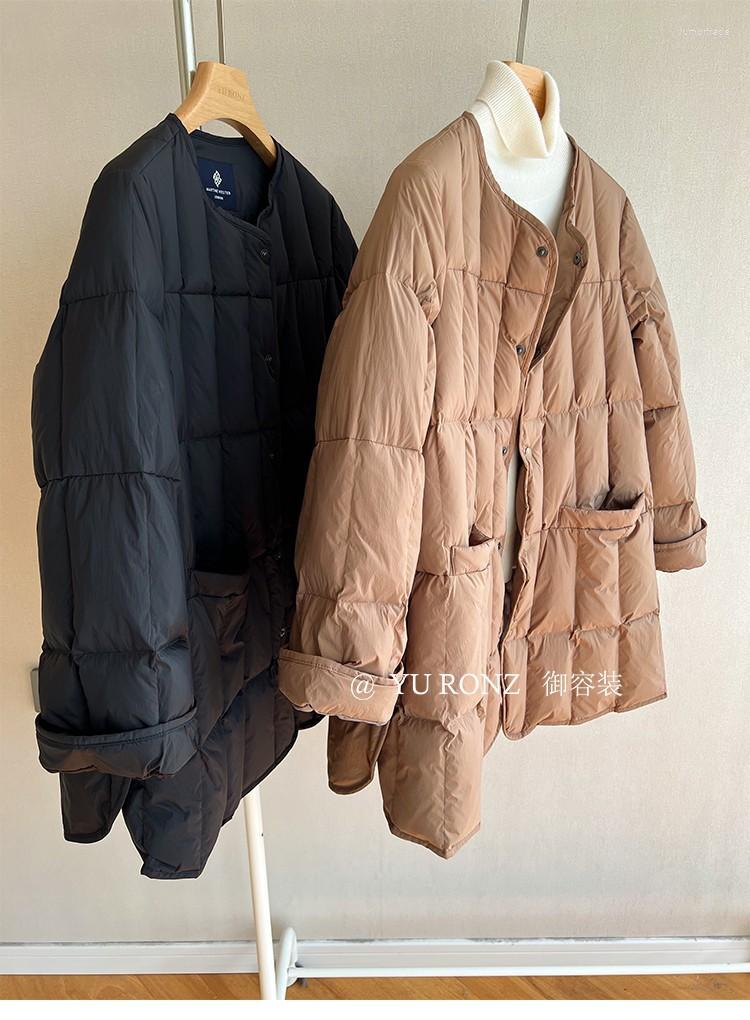 

Women's Down YTOY 2022 WINTER SOLID MID-LONG LOOSE FIT WHITE DUCK WOMENS COATS