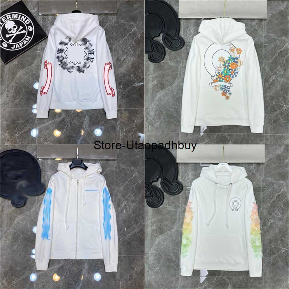 

Fashion Luxury Men' Sweatshirts Classic Brand Ch Zipper Hoodies Women Men Pullover Hooded Designer Horseshoe Sanskrit Hoodie Sweater 92RV, 21