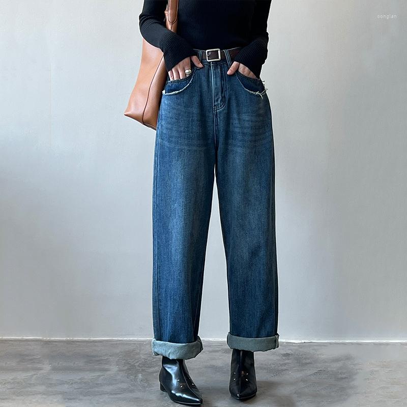 

Women' Jeans 2022 Autumn Women' High Waist Wide Leg Fashion Loose Straight, Blue