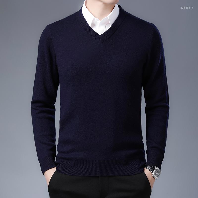 

Men's Sweaters Wool Autumn Winter Men's Luxury V Collar Solid Color Computer Knitted Casual Simple Man 4XL, Black