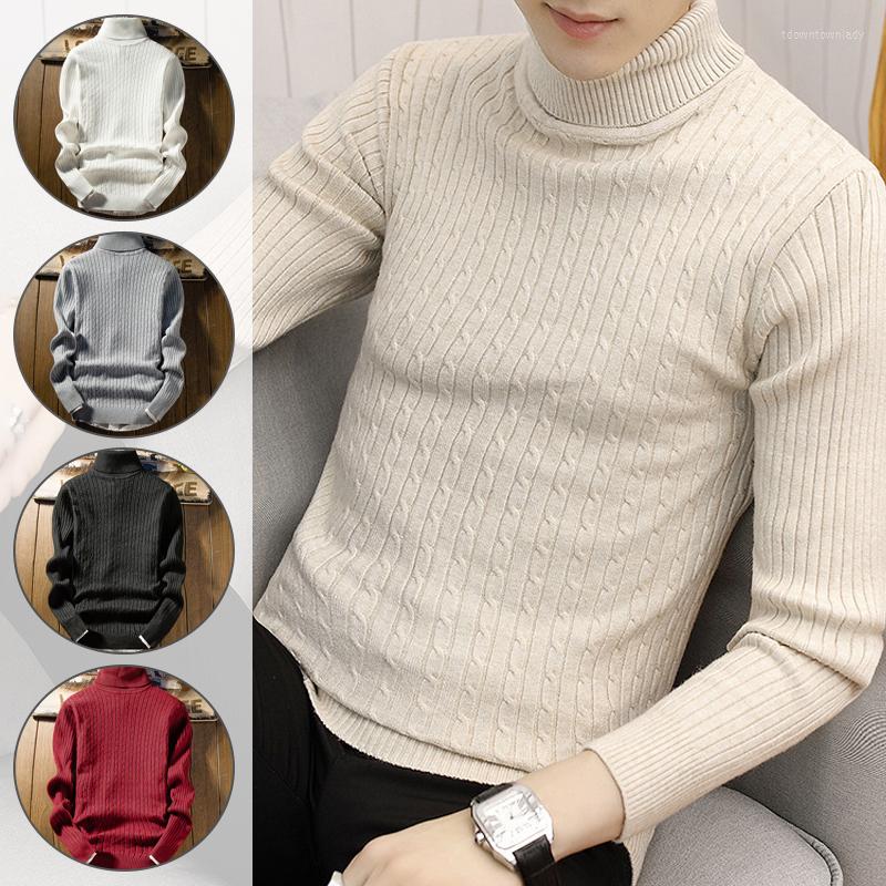 

Men's Sweaters Mens Turtleneck Pullover Long Sleeve Jumper Tops Warm Sweater Knit T Shirt Slim Fit Men Knitwear