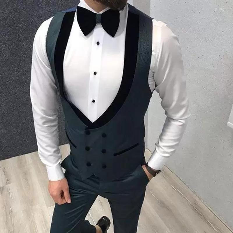 

Men' Vests Men' Slim Fit Tank Top Double Breasted Lapel One Piece Custom Formal Wedding Party Vest, Black