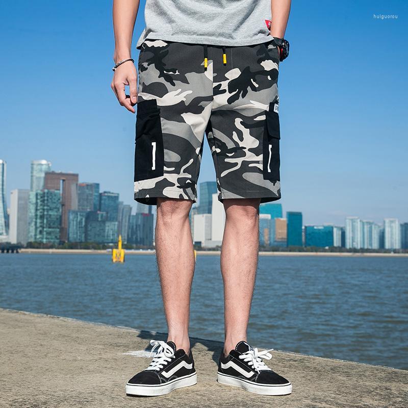 

Men's Shorts Military Style Men Knee Length Camouflage Pattern Cool Summer Elastic Waist Casual Plus Size -4XL Men's, Blue