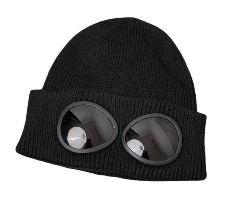 

Two Lens Glasses Goggles Beanies Men Knitted Hats Skull Caps Outdoor Women Uniesex Winter Beanie Black Grey Bonnet Gorros, Dark green