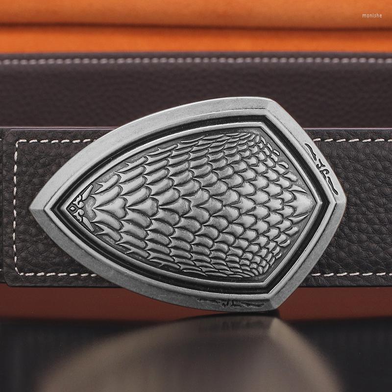 

Belts High Quality Chinese Style Slide Buckle Fashion Belt Men Designer Genuine Leather Luxury Waist Strap Leisure Ceinture Homme, Black