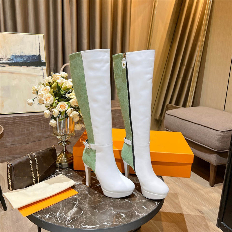 

Designer Luxury DONNA HIGH BOOT Tall Knee High Boots Black Leather Booties With Original box