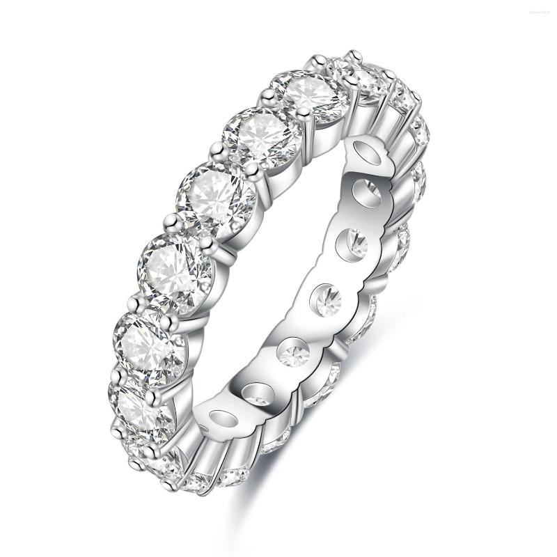 

Cluster Rings Anu 4mm 5cttw D Color Moissanite Diamond 18K Gold Plated Luxury Original Eternity Band Ring Engagement Wedding Wholesale