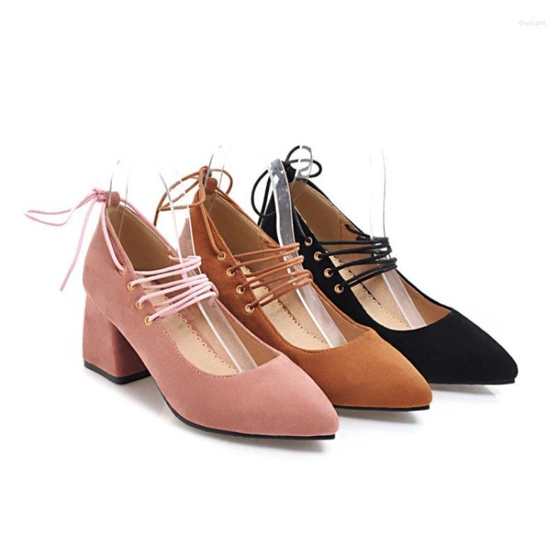 

Dress Shoes Spring And Autumn Shallow Mouth Pointed Thick With Black Work