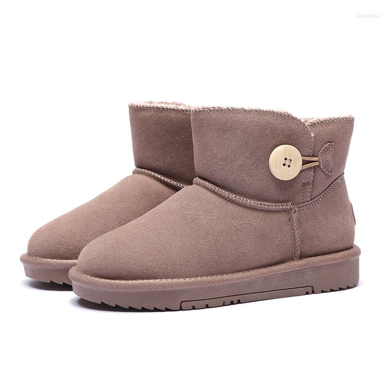 

Boots QZYERAI Arrival Women Snow Genuine Cowhide Leather Ankle Warm Winter Woman Shoes Size 35-40, Black