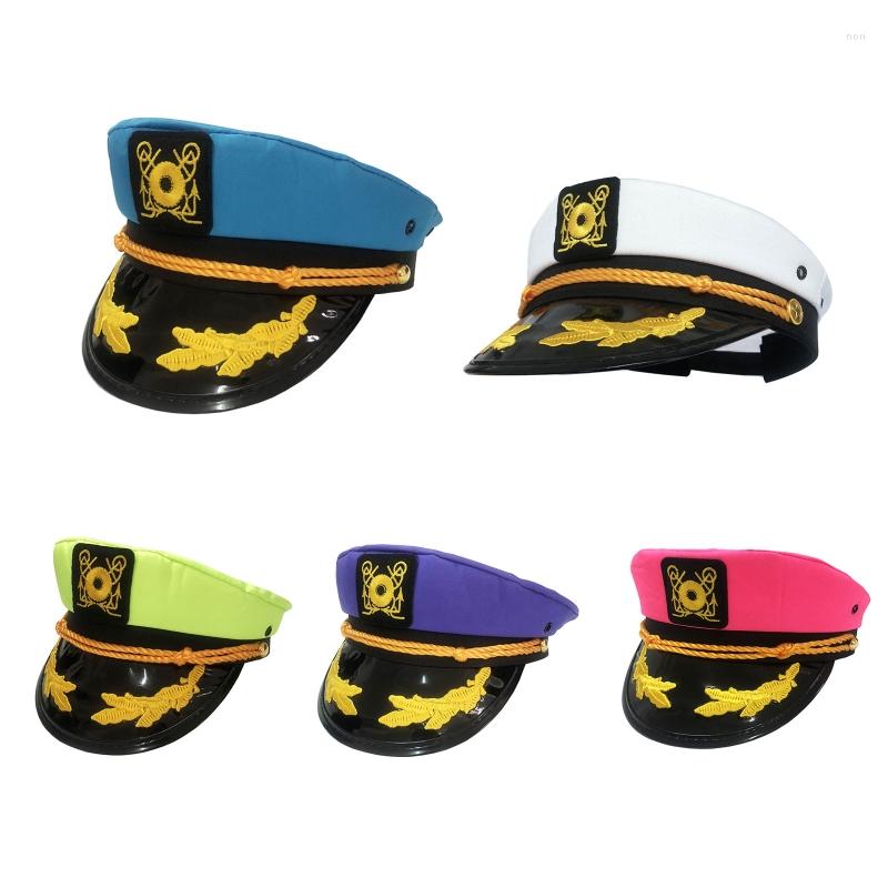 

Berets Yacht Military Hat Boat Ship Captain Costume Sailor For Men Women, Purple red