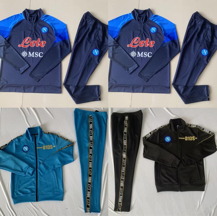 

2022 2023 Napoli Soccer Jerseys Sets Tracksuits Jersey 22 23 Training uniform shirt long tracksuit pants, Grey