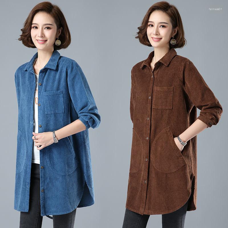 

Women's Trench Coats 2022 Spring Long Sleeve Windbreaker Mid-length Jacket Women Autumn Korean Loose Retro Solid Shirt Top Coat, Yellow