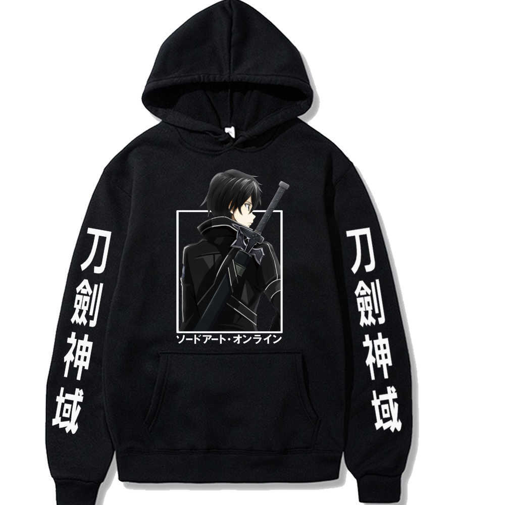 Sweats à capuche pour hommes Sweats à capuche Anime Sword Art Online Pulls Tops Manches longues Chaud Unisexe Hiver G221008