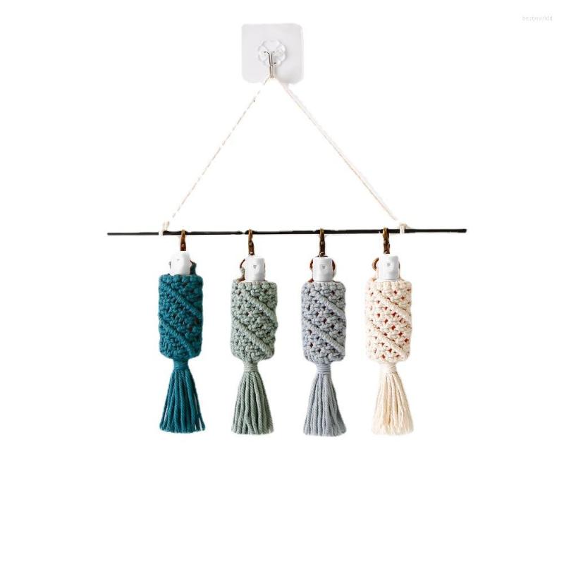 

Keychains Fashion Hand-woven Keychain Hand Sanitizer Bottle Set Net Pocket Perfume Personality Tassel Bag Pendant Memorial Gift