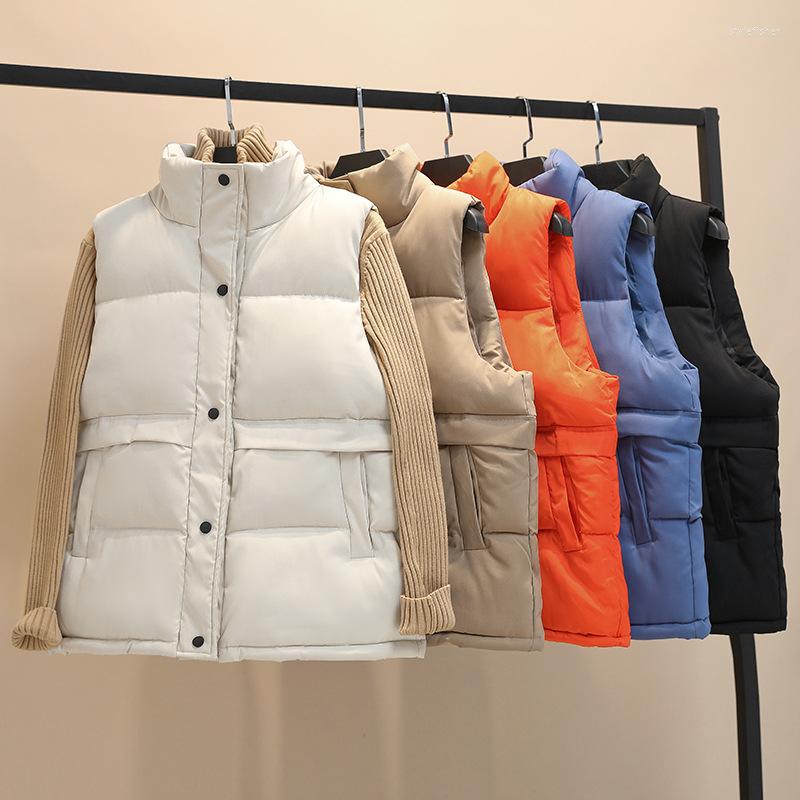 

Women's Vests Wholesale 2022 Autumn Winter Selling Women's Fashion Casual Female Nice Warm Vest Outerwear High Quality Coat, Orange