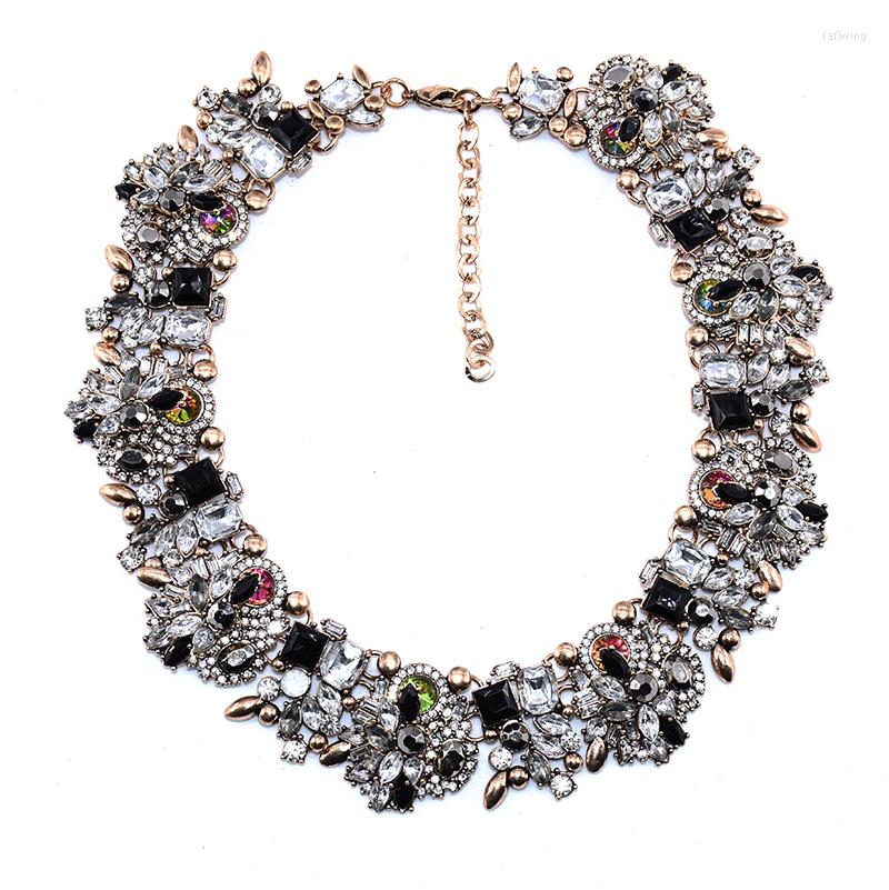 

Choker Crystal Large Collar Necklace Women Luxury Rhinestone Big Bib Jewelry Wedding Bridal Statement