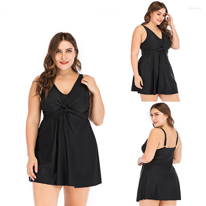 

Swimwears Women' Tankini Swimsuit Plus Size Obese Women Swimming Bathing Suit Separate Swimwear Two Piece Black Swimsuits With Skirt