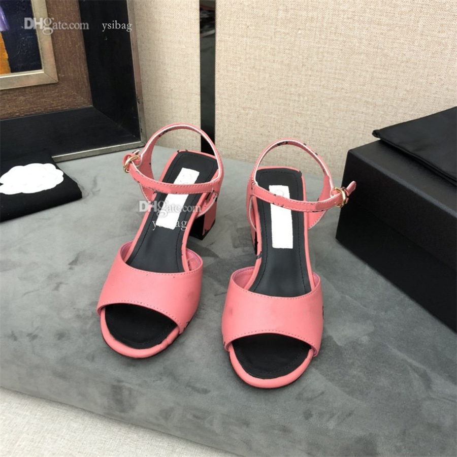 

Classic High Heeled Sandals Party Fashion Leather Women Dance Shoes Designer Sexy Heels Thick Shoes Channel sgvdxd