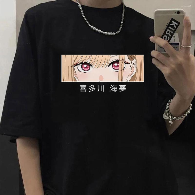 

Men's T Shirts Anime My Dress-Up Darling T-shirt Hip Hop Men Summer Streetwear Kawaii Girl Cartoon Eyes Graphics Marin Kitagawa Women Shirt, Black