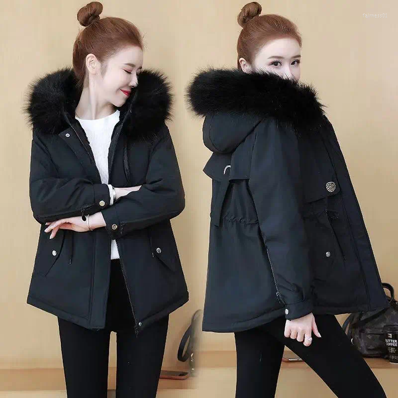 

Women's Trench Coats Plus Velvet Thick Windbreaker 2022 Jacket Women Temperament Winter Loose Thin Coat Outwear Clothing Female Tops L356, Black