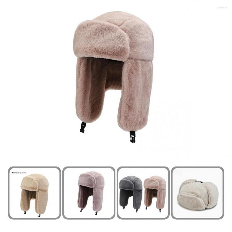 

Visors Simple Women Cap No Brim Female Dome Warm Ear Flap Hat, White