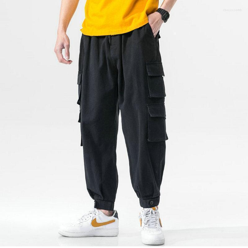 

Men's Pants Men's 2022 Mens Streetwear Joggers Male Hip Hop Ribbons Pockets Sweatpants M-5XL Black Clothing1