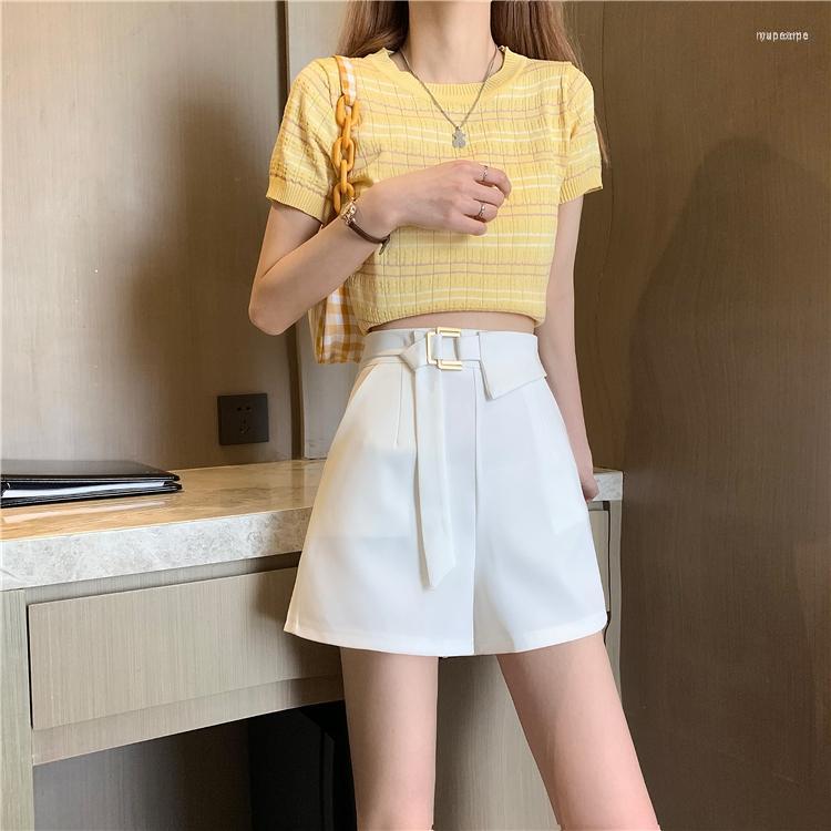 

Women' Shorts Women' Summer Women Lady High Waist Business Work Short Suits Straight Female Push Up Sashes Elegant Femme, Black