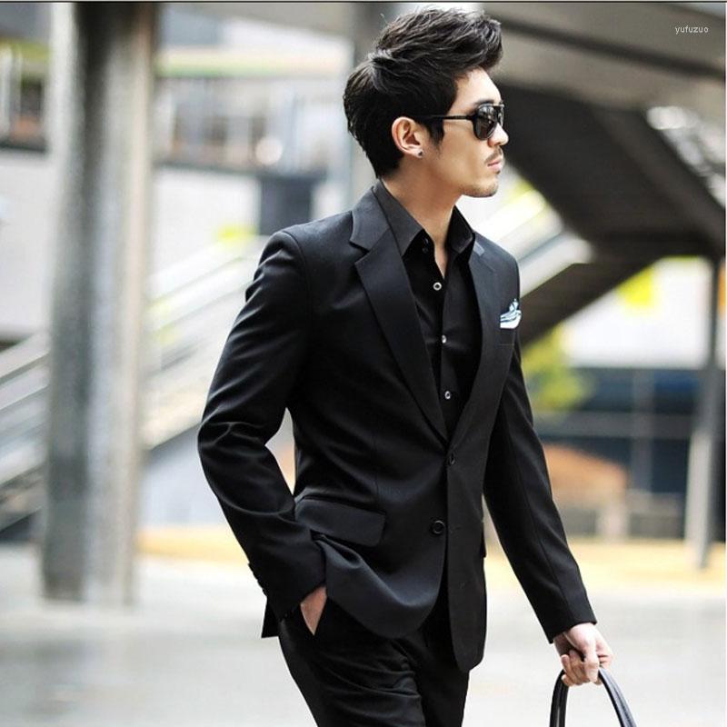 

Men's Suits Male Blazer Men's Korean Waist Slim Suit Single Button Light Gray Casual Top Jacket Size S-3XL, Wine red
