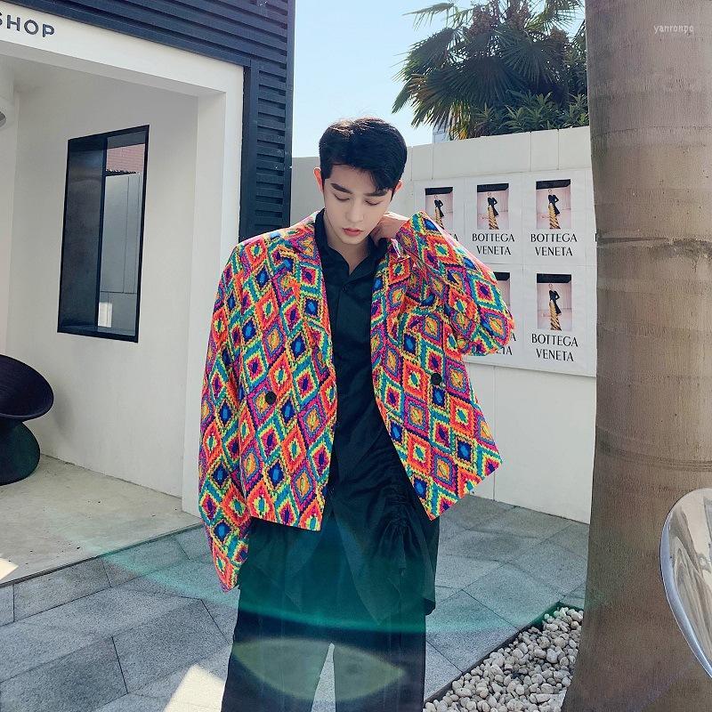 

Men's Suits Men's & Blazers Short For Men Women 2022 Fashion Painting Color Suit Jacket Spring Autumn Vintage Casual Button Coat Terno, Photo color