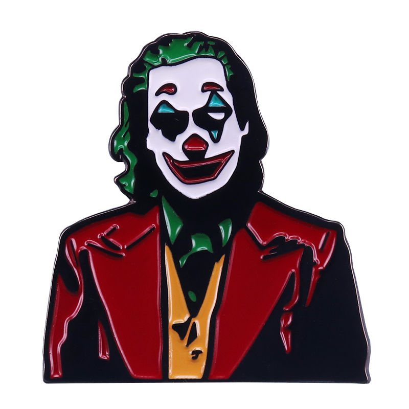 

Joaquin Phoenix Joker Lapel Pin Psychological Thriller Movie Gift, As picture