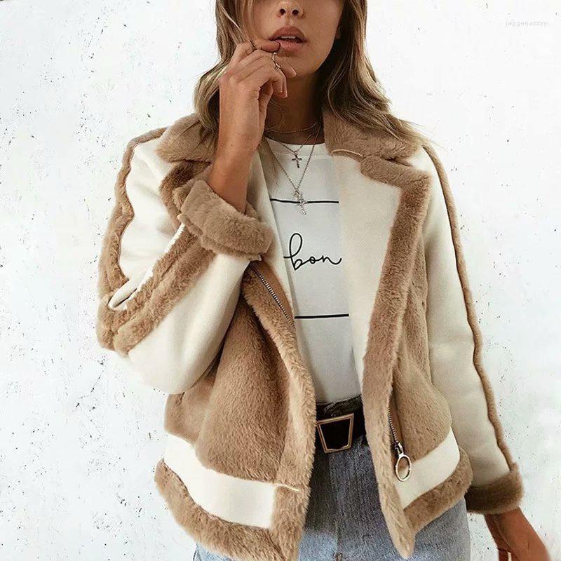 

Women' Fur Vintage Style Winter Women Faux Coats Thick Warm Lady Leather Overcoats Woman Short Imported A294, Orange