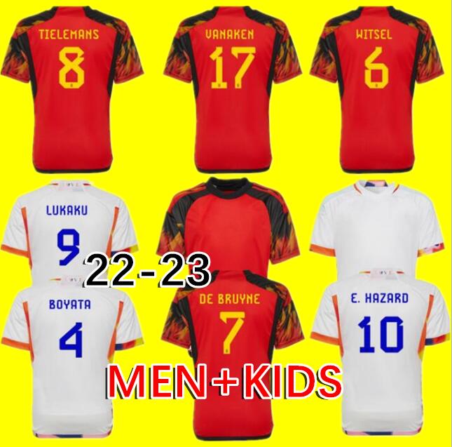 

2022 Belgium Soccer Jersey hazard World Cup National Team COURTOIS LUKAKU TIELEMANS 23 Michy Batshuayi 7 Kevin De Bruyne KOMPANY ALDERWEIRELD Football Shirt Kits