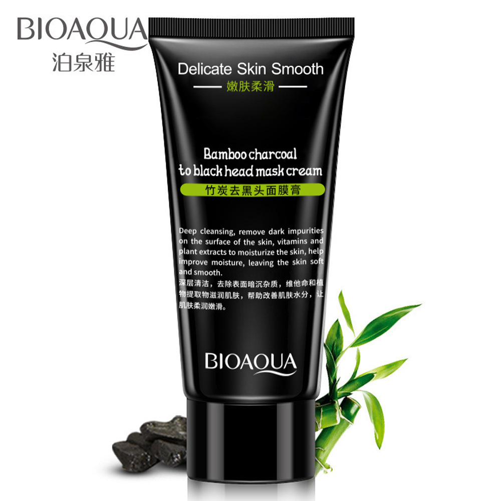 

BIOAQUA Deep Cleansing Black Mask Bamboo Charcoal Anti-Acne Blackhead Remover Oil Control Skin Care Peal-Off Nose Mask