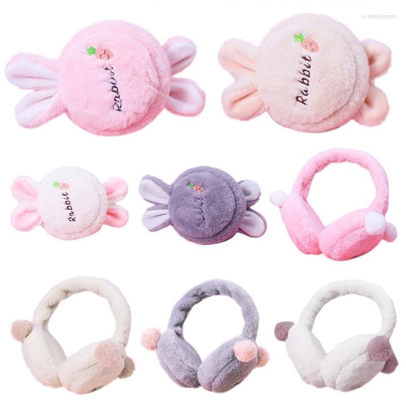 

Berets Plush Earmuffs Pom Poms Earcaps Fleece Earmuff Animal For Girls Elegant Winter, Rabbit white