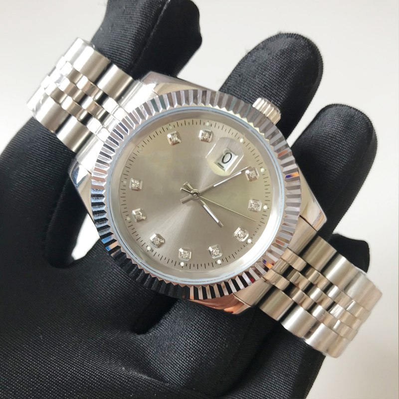 

Luxury watches aaa watch silver case dial 41mm automatic mechanical sweeping men watches date sapphire glass quality just stainless steel wristwatches