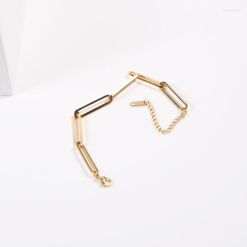

Charm Bracelets Stainless Steel Jewelry Paper Pin Bracelet For Women Trendy Wholesale