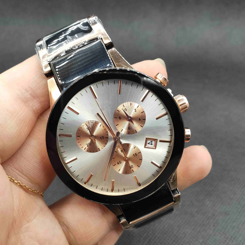 

2023 New Rad0 Six needles Quartz wristwatch Black Dial Multifunctional Fashion Business Sports Calendar stainless steel Strap Men Watch, 04