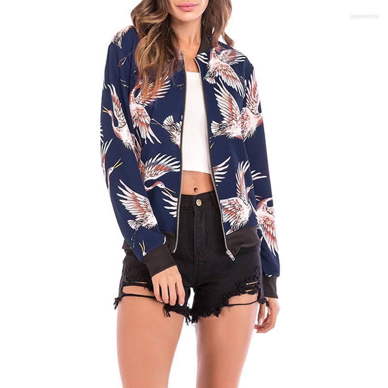 

Women's Jackets 3XL Plus Size Stand Collar Zipper Women Printed Coats Ruffles Short 2022 Autumn Thin Leopard Lady Jacket Outerwear, M0635 green stripe