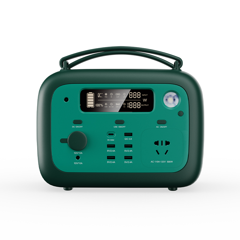 

500W Round Portable Power Station Ternary Lithium AC DC Output Solar Energy Generator Camping, Customize