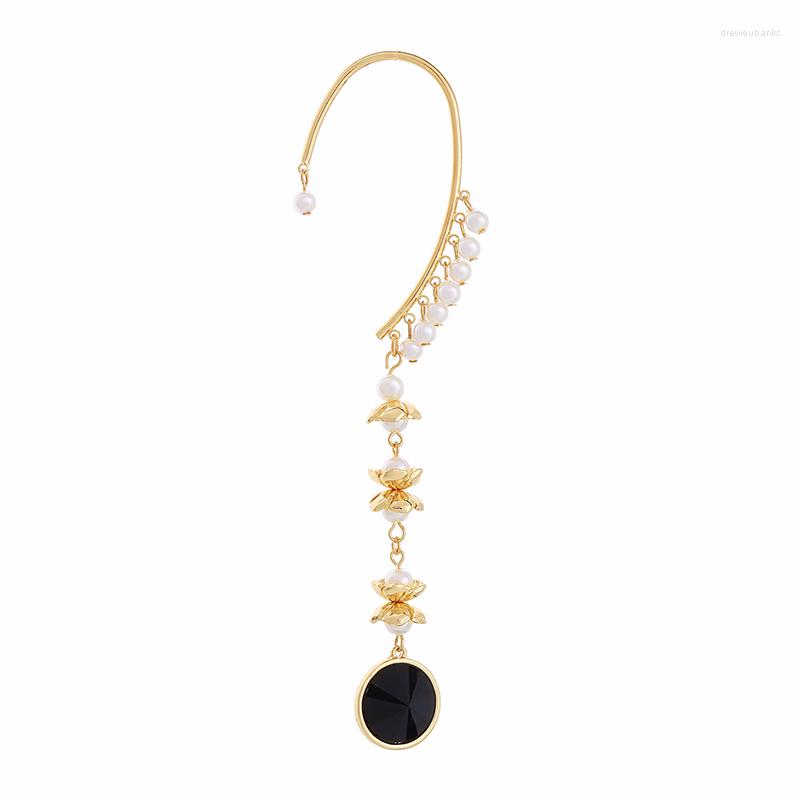 

Backs Earrings 1 Pcs Temperament Simulated Pearl Drop Ear Hook For Women Clip Long Cuff Party Jewelry Wholesale