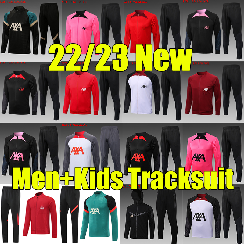 

top 22/23 DARWIN kids men adults football tracksuit soccer training suit set jacket 2022 2023 ELLIOTT Mohamed Luis DIaz kit survetement foot chandal tuta jogging, B569# e603# 2223