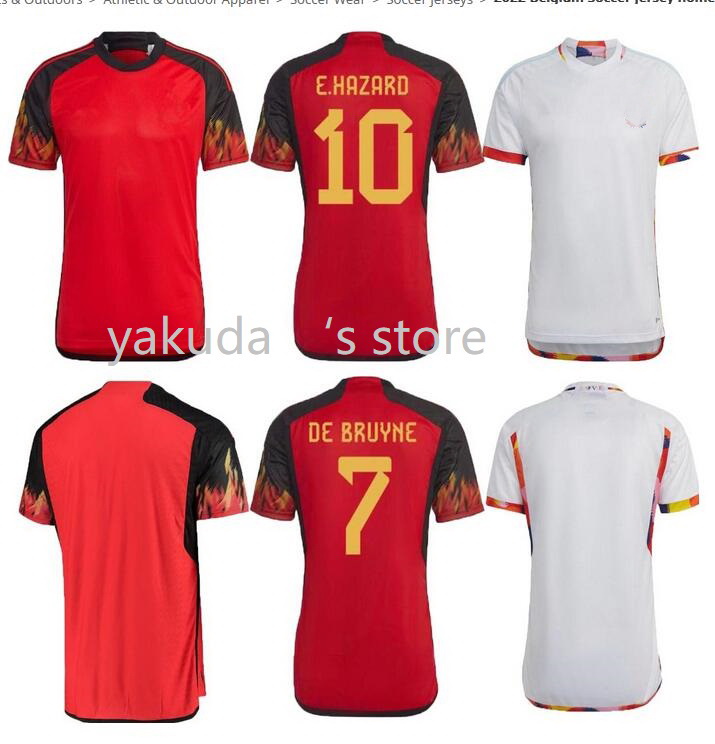 

2022 7 DE BRUYNE Soccer Jerseys HAZARD LUKAKU Football Shirt 22-23 WITSEL MERTENS BENTEKE BATSHUAYI National Team Mens kids Thai Quality, 22-23 home red