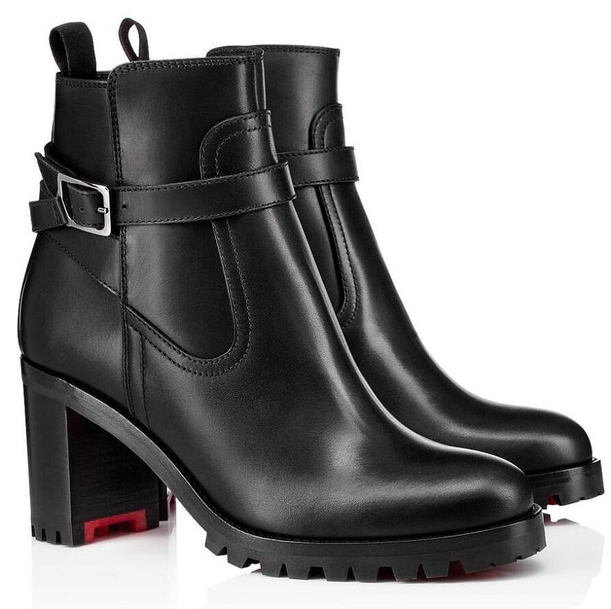 

Winter Famous Women Red Botto Ankle Boots Trapeurdekoi Highs Quality Brands Lady Party.Wedding Lug Sole Martin Motorcycle Boots eu35-43